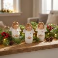Adorable ceramic angel with gold accents white 7 cm – gift idea and lovely decoration – 6 pieces | Floristik24.co.uk
