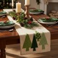 Table runner Christmas fir trees green 140x41,5cm | Floristik24.co.uk