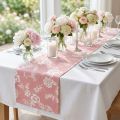 Table Ribbon Floral Pattern Table Runner Cotton Pink 15cm 3m | Floristik24.co.uk