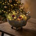 Bowl with reindeer head golden antique look metal Ø14cm | Floristik24.co.uk