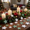 Scatter Decoration Christmas Scatter Stars Green White Ø4/5cm 40 Pcs | Floristik24.co.uk
