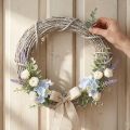 Decorative wreath, whitewashed, door wreath, shabby chic, Ø42cm, natural branches, country style | Floristik24.co.uk