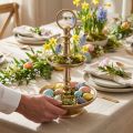 Mini Etagere Metal Decoration Gold Matt 2-tier Table Decoration H22cm | Floristik24.co.uk
