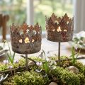 Tealight holder Ø4cm H9.5cm for sticking grey 4 pcs | Floristik24.co.uk