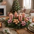Christmas Baubles on Wire Glass Apricot Pink 25mm 140pcs | Floristik24.co.uk