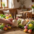Decorative rabbit made of wood and metal with a humorous design, a friendly eye-catcher, 19cm, 2 pieces | Floristik24.co.uk