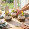 Easter nest bowl in egg shape for spring decoration 11cm 4pcs | Floristik24.co.uk