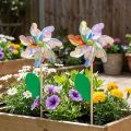 Iridescent Windmill Flower with Leaf Windmill Ø17.5cm 2pcs | Floristik24.co.uk