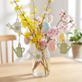 Decorative Hanging Watering Can Wood Decoration Natural Green 8cm 12 Pcs | Floristik24.co.uk