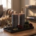 Elegant anthracite pillar candles 85x200mm - Rustic design, long burning time, set of 2 for stylish decoration | Floristik24.co.uk