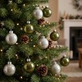 Tree balls mini Christmas balls glass green silver 4 cm 24 pcs | Floristik24.co.uk