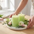 Candle coloured lime green pillar candles 85×120mm 2 pcs | Floristik24.co.uk