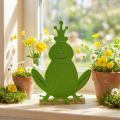 Frog prince felt wood green 20cm x 27.5cm summer decoration | Floristik24.co.uk
