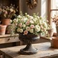 Plant cup chalice antique look black brown Ø20cm H15cm | Floristik24.co.uk