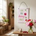 Hanging sign "Cherry" 17cm x 12cm 4pcs - Decorative sign with a fruity declaration of love | Floristik24.co.uk