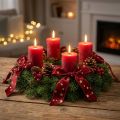 Velvet ribbon Christmas star ribbon red gold W25mm L8m | Floristik24.co.uk