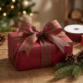 Gift ribbon checkered fabric ribbon red green Scottish 25mm 20m | Floristik24.co.uk