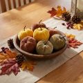 Decorative apples fabric apple velvet brown yellow Ø5cm H6cm 12 pcs | Floristik24.co.uk