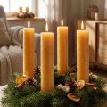 Solid coloured candles, stick candles, honey 50x300mm, 4 pieces | Floristik24.co.uk