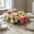 Solid-colored candles old pink 50x100mm 4 pcs | Floristik24.co.uk