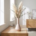 Modern decorative metal vase in light pink, 19.5cm; designer decorative jug, 38.5cm high, for dried flowers | Floristik24.co.uk