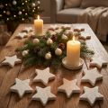 Scattered stars with glitter cream 2.5cm 96 pcs | Floristik24.co.uk
