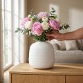 Flower Vase, Ceramic Vase, Decorative Vase White Ø22cm H22.5cm | Floristik24.co.uk