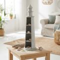 Lighthouse Shabby Chic Cream Summer Decoration Maritime Ø14.5cm H51cm | Floristik24.co.uk
