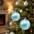 Christmas ball plastic blue-turquoise Ø8cm 2pcs | Floristik24.co.uk