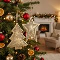 Metal pendants fir and star, Christmas tree decorations, Christmas decoration golden, antique look H15.5 / 17cm 4pcs | Floristik24.co.uk