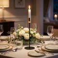Candlestick, metal candle holder, golden / black H33.5cm Ø2.2cm | Floristik24.co.uk