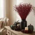 Natural Flax Bordeaux Red