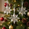 Star plastic clear for hanging 15cm 6pcs | Floristik24.co.uk