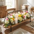 Oval Wooden Decorative Tray with Metal Handle, 70cm | Floristik24.co.uk