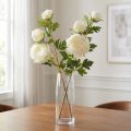 Artificial Peonies with 3 Flowers White Cream 81cm 2pcs | Floristik24.co.uk