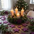 Scatter Decoration Stars Flocked Velvet Stars Purple Berry 4/5cm 40 Pcs | Floristik24.co.uk
