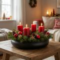 Bowl with Candle Holder Magnet Black Ø33cm H7.5cm | Floristik24.co.uk
