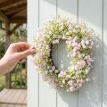 Artificial flower wreath door wreath wall decoration Ø30cm H6cm | Floristik24.co.uk