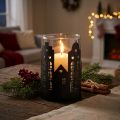 Candle holder city silhouette, lantern Christmas Ø8cm H12cm | Floristik24.co.uk