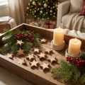 Scatter decoration Christmas stars flamed wooden stars Ø4cm 24 pcs | Floristik24.co.uk