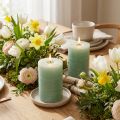 Solid colored candles light green 85x120mm 2pcs | Floristik24.co.uk