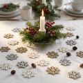 Snowflakes wood glitter mix Ø2cm 144p | Floristik24.co.uk