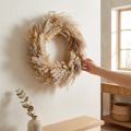 Dried flower wreath, pampas grass, lagurus, boho hanging decoration, natural decoration, wall wreath, Ø31cm | Floristik24.co.uk