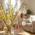 Easter Eggs for Hanging Honeycomb Eggs White Orange 8cm 6 Pcs | Floristik24.co.uk