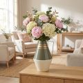 Nostalgic metal vase with handle in vintage look - Cream/Grey/Gold Ø19cm H31cm | Floristik24.co.uk