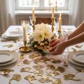 Scatter decoration gold gingko decoration gingko leaf glitter 3×4cm 72 pcs | Floristik24.co.uk