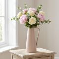 Decorative metal vase, decorative jug, pink, conical, vintage flower vase, 38cm | Floristik24.co.uk