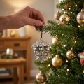 Pine cone decorative cones for hanging silver H6cm | Floristik24.co.uk