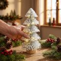 Mini Christmas tree illuminated LED fir with snow 28cm | Floristik24.co.uk