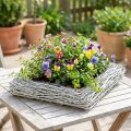 Rustic plant cushion "Branches" White Washed Decoration 40x40cm | Floristik24.co.uk
